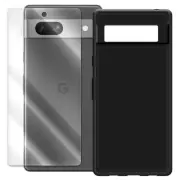 Tempered Glass Screen Protector Flexible TPU Case fit Google Pixel 7a USA Seller