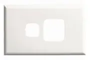 8x HPM EXCEL SINGLE POWERPOINT EXTRA HOLE COVER PLATES Horizontal Clip On, White