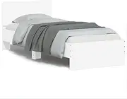 Bed Furniture Bed Frame Without Mattress with LED Lights White 90x190 cm
