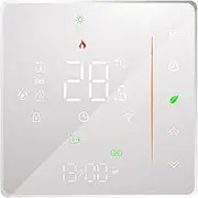 WiFi Smart Thermostat, Temperature Controller, Weekly Programmable Supports Touch Control/Mobile APP/Voice Control Compatible with Alexa/Google Home, for Water Heating 5A White