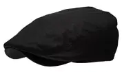 Men's Linen Flat Ivy Gatsby Summer Newsboy Hats Large-X-Large Black
