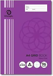 Olympic, Grid Book A4, 10mm, 96 pages, Ideal for Graphing and Technical Drawings