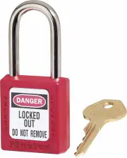 MasterLock 0410RED - Safety Lockout Padlock Red Thermoplastic