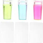 FOMIYES Nail Art Tools for Manicure 6pcs Silicone Nail Art Stampers Set Scrapper Included