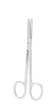 Set of 12 Plastic Surgery Scissors,4.3/4",Straight, Blunt Tips, 1 Serrated Blade