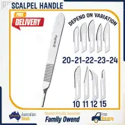 10X SCALPEL SURGICAL BLADES STERILE & 1X STAINLESS STEEL SCALPEL HANDLE #3 & #4