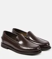 [Brunello Cucinelli] Brunello Cucinelli Monili polished leather loafers AU 7 brown