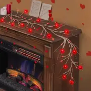 [Timer] Valentines Day Decor Willow Vine with Red Heart Lights, 5FT 45 LED Va...