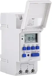 Digital Timer Programmable Electronic Relay Weekly Timer 16 ON Off Settings LCD Display for Home Appliances Street Lamps Production Equipment 86x36x65mm (12V English)