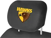 AFL Car Head Rest Cover - Hawthorn Hawks - Set Of Two Covers