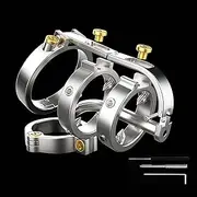 SM Stainless Steel Penis Cage Chastity Cage Men Chastity Cage Male With Dilator Urethra Cock Cage Chastity Belt For Men Bondage Sex Toys For Men(Ring50mm)
