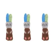 3x Rosewood Little Nippers Floppy Rabbit Catnip Cat Interactive Pet Toy Brown
