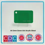 A4 Green Tint 4 Pack 3mm Acrylic Perspex Sheet