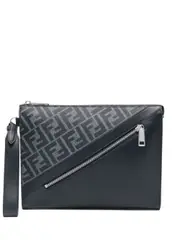 [FENDI] Diagonal leather clutch bag