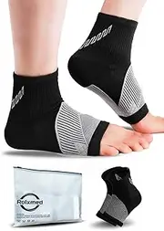 Peripheral Neuropathy Socks Ankle Compression Sleeves for Plantar Fasciitis Nerve Pain Relief Support Sock Elastic Brace for Women Men (1Pair) (Black, S)