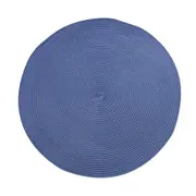 4/6PCS Anti-slip Placemats Drink Coasters Insulation Pad Kitchen PP Round 38cm Table Mat Blue