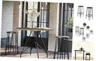 Set of 2 Counter-Height Bar Stools - 29.5" Round Wood Barstools with Hairpin