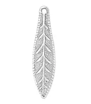 10 Silver Plated Brass 19x5mm Leaf Drop Charms Leaves