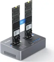 NVME to NVME, SATA to SATA SSD Cloner, ULNA DUP230 Dual-Bay Offline Clone M.2...