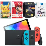 Nintendo Switch Red/Blue OLED + Pokemon Let's Go Pikachu + $20 eShop Gift Card
