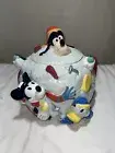 DISNEY Fab 5 Snow Ball Cookie Jar, Mickey, Donald, Goofy, Skiing New In Box!