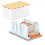Bread Slicer for Homemade Bread with Bread Box, Foldable Bread Cutter with Cr...