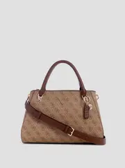 GUESS Women's Brown Logo Noelle Satchel Bag