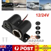 USB Adapter Cigarette Two Lighter Port Splitter 12V/24V Charger Power Socket Car (for: Daihatsu)