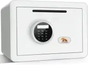 Drop Safe, Digital Safe with Keypad, White Small Safe Box- Deposit Cash Easily,