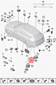 Genuine PORSCHE Cayenne 9YA Control Unit Rear 9Y0907064GS