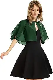 [XinQi] Women's Soft Chiffon Shawl Wraps Shrug for Evening Dress Wedding Cape Bolero Flapper Cover Up