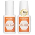 Super Strong Nail Glue for Nails Tips Glue for Press on Nails 2Pcs Brush on Nail