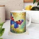 Radiant Butterfly Mug – Impressionist Oil Painting-Inspired Design