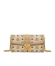 MCM Tracy Chain-Linked Large Crossbody Wallet One size Nude
