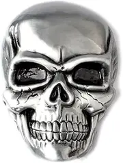 [CL&J BB] Skull Belt Buckle Western Cowboy Native American Motorcyclist (SK1), Brown