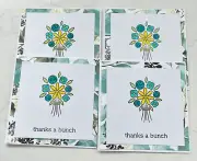 Set of 4 Mini Handmade Thank You Greeting Cards~