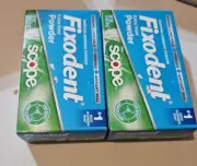x2 Fixodent Extra Hold Denture Scope Adhesive Powder - 1.6 oz NEW