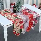 Long Christmas Xmas Cotton Linen Table Runner Tablecloth Home Dining Decor