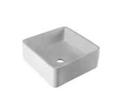 350*350*135mm Esti Ceramic Square Counter Top Basin With Waste