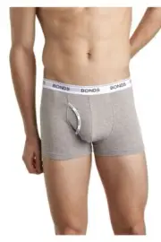 Mens Bonds Grey And White Guyfront Trunk Underwear