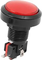 Micro Switch,Mini Switch, Red Light Round Head SPDT 4P Momentary Game Button w Micro Limit Switch