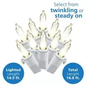 14' 150 LED Selectable Twinkle Smooth Mini Warm White Icicle Light Home Decor