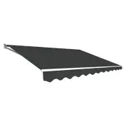 Outdoor Folding Arm Awning Retractable Sunshade Canopy Grey 5.0m x 2.5m