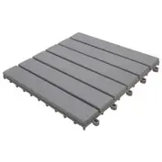10pcs Decking Tiles Solid Acacia Wood Grey Wash 30 cm
