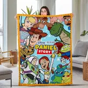 Personalized Disney Toy Story Plush Fleece Blanket,Custom Name Disney Blanket