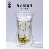 在飛比找ETMall東森購物網優惠-容山堂雙層玻璃水杯綠茶泡茶杯初雪杯個人杯山巒杯辦公室大號防燙