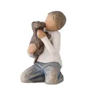 Willow Tree Figurine Kindness Boy & His Dog (Darker Skin Hair) Susan Lordi 27463