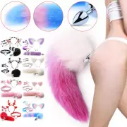 4pcs Sexy Faux Fox Tail Plug Ears Headbands Neck Collar Adult Cosplay Gay Toy
