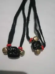 2 PCS BLACK THREADS RELIGIOUS PUJA HINDU KIDS LOCKET BANARAS FOR NAZAR