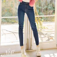 在飛比找momo購物網優惠-【N147】皮牌復古單寧顯瘦彈性貼身牛仔褲《X408》(韓國